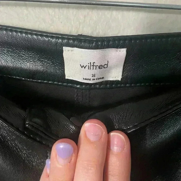 Wilfred Melina High Waisted Black Vegan Leather Pants Women’s Size 16 NWT - Picture 11 of 16